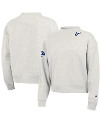 Champion Women's Gray Los Angeles Rams Triumph Fleece Mock Neck Tri-Blend Sweatshirt