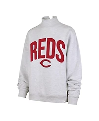 '47 Brand Women's Heather Gray Cincinnati Reds Subtle Muse Mock Neck Sweatshirt