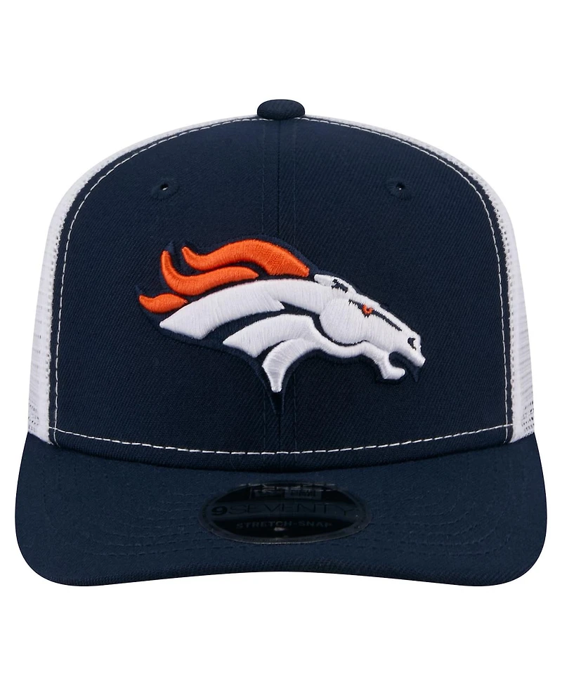 New Era Men's Navy Denver Broncos 9SEVENTY Trucker Adjustable Hat