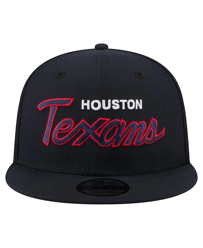 New Era Men's Navy Houston Texans Core Team Script 9FIFTY Snapback Hat