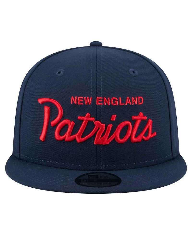 New Era Men's Navy New England Patriots Core Team Script 9FIFTY Snapback Hat