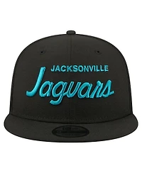 New Era Men's Black Jacksonville Jaguars Core Team Script 9FIFTY Snapback Hat