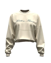Fanatics Women's Light Beige Houston Astros Spirit Floral Script Cropped Long-Sleeve T-Shirt