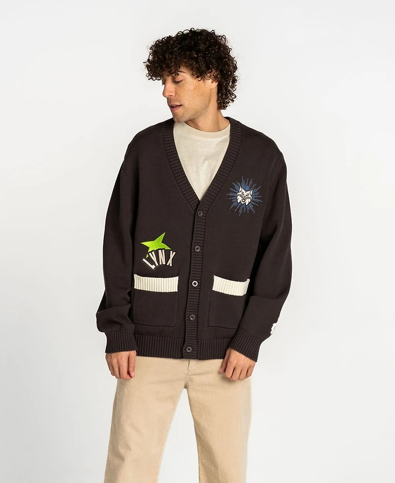 The Wild Collective Men's and Women's Anthracite Minnesota Lynx Oversized Button-Up Jacquard Cardigan Sweater