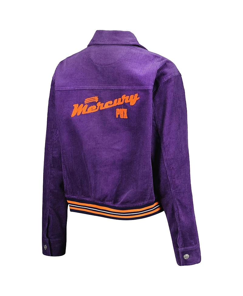 The Wild Collective Women's Purple Phoenix Mercury Corduroy Button-Up Shacket