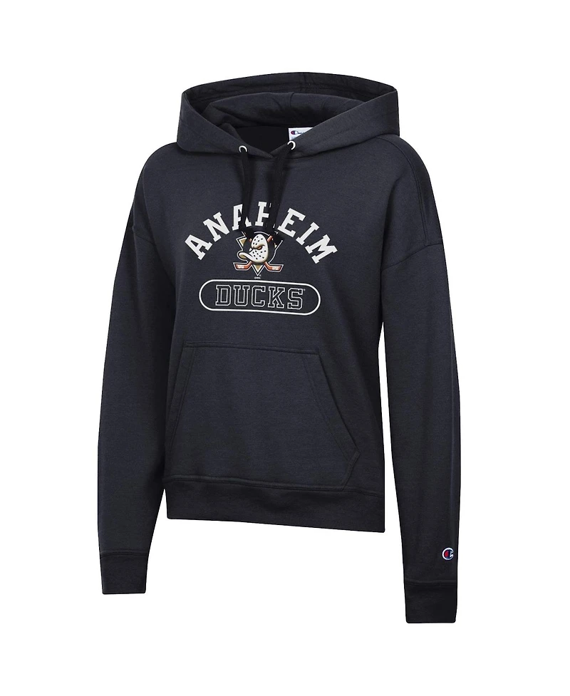 Champion Women's Black Anaheim Ducks Arched Pill Box Hoodie