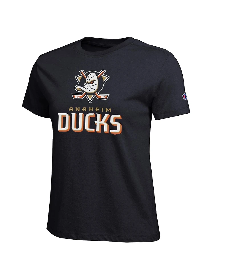 Champion Women's Black Anaheim Ducks Wordmark Lockup T-Shirt
