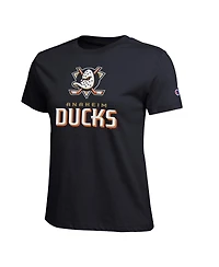 Champion Women's Black Anaheim Ducks Wordmark Lockup T-Shirt