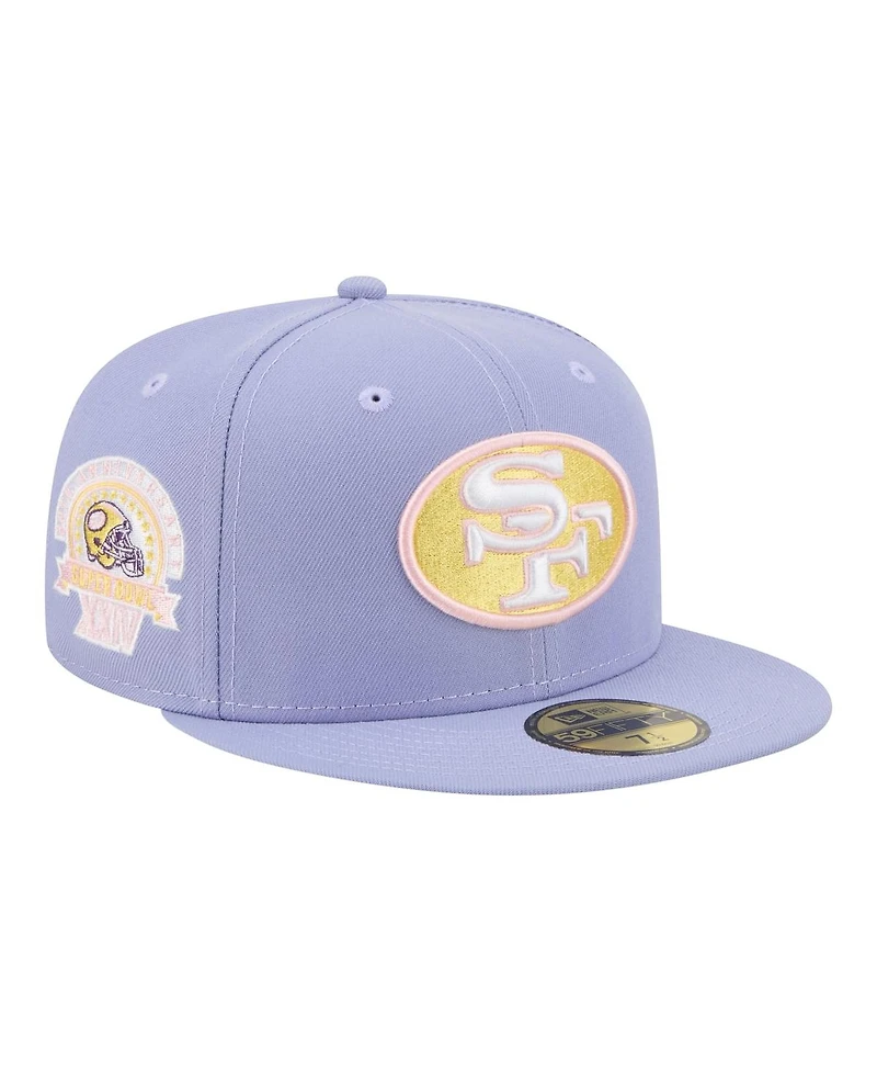 New Era Men's Light Purple San Francisco 49ers Lavender Bloom 59FIFTY Fitted Hat