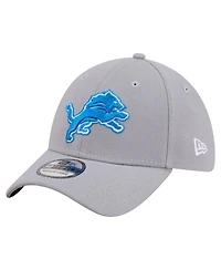 New Era Men's Gray Detroit Lions Core Team 39THIRTY Flex Hat