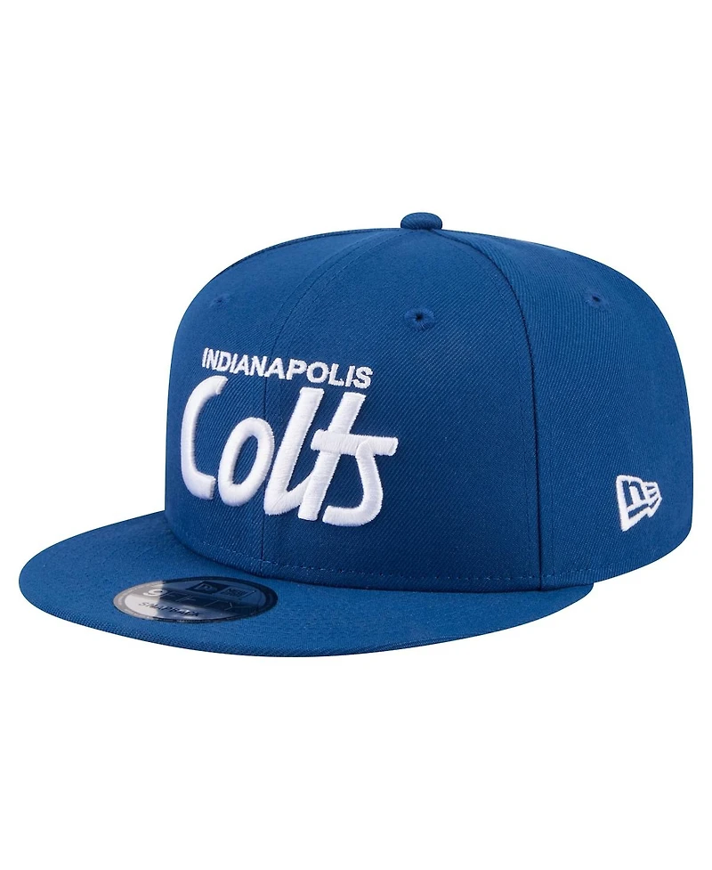 New Era Men's Royal Indianapolis Colts Core Team Script 9FIFTY Snapback Hat