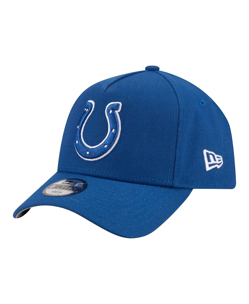 New Era Big Boys and Girls Royal Indianapolis Colts 9FORTY A-Frame Adjustable Hat