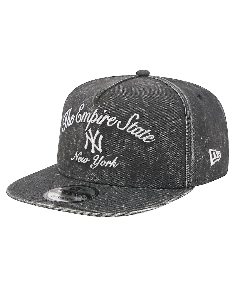 New Era Men's Black New York Yankees City Slogan A-Frame 9FIFTY Snapback Hat