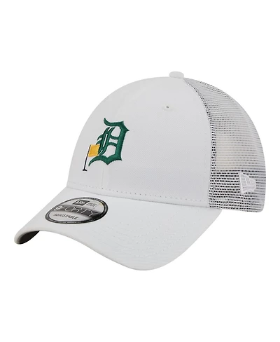 New Era Men's White Detroit Tigers Flag 9FORTY Trucker Adjustable Hat