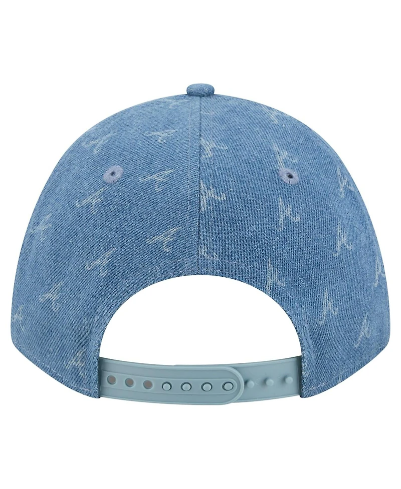 New Era Men's and Women's Denim Atlanta Braves A-Frame 9FORTY Adjustable Hat