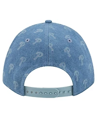 New Era Men's and Women's Denim Philadelphia Phillies A-Frame 9FORTY Adjustable Hat