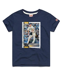 Homage Big Boys and Girls Jacob Misiorowski Navy Milwaukee Brewers Topps Baseball Card Tri-Blend T-Shirt