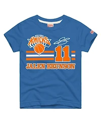 Homage Big Boys and Girls Jalen Brunson Blue New York Knicks Remix Signature Name Number Tri-Blend T-Shirt