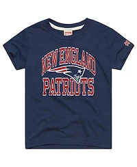 Homage Big Boys and Girls Navy New England Patriots Arch Tri-Blend T-Shirt