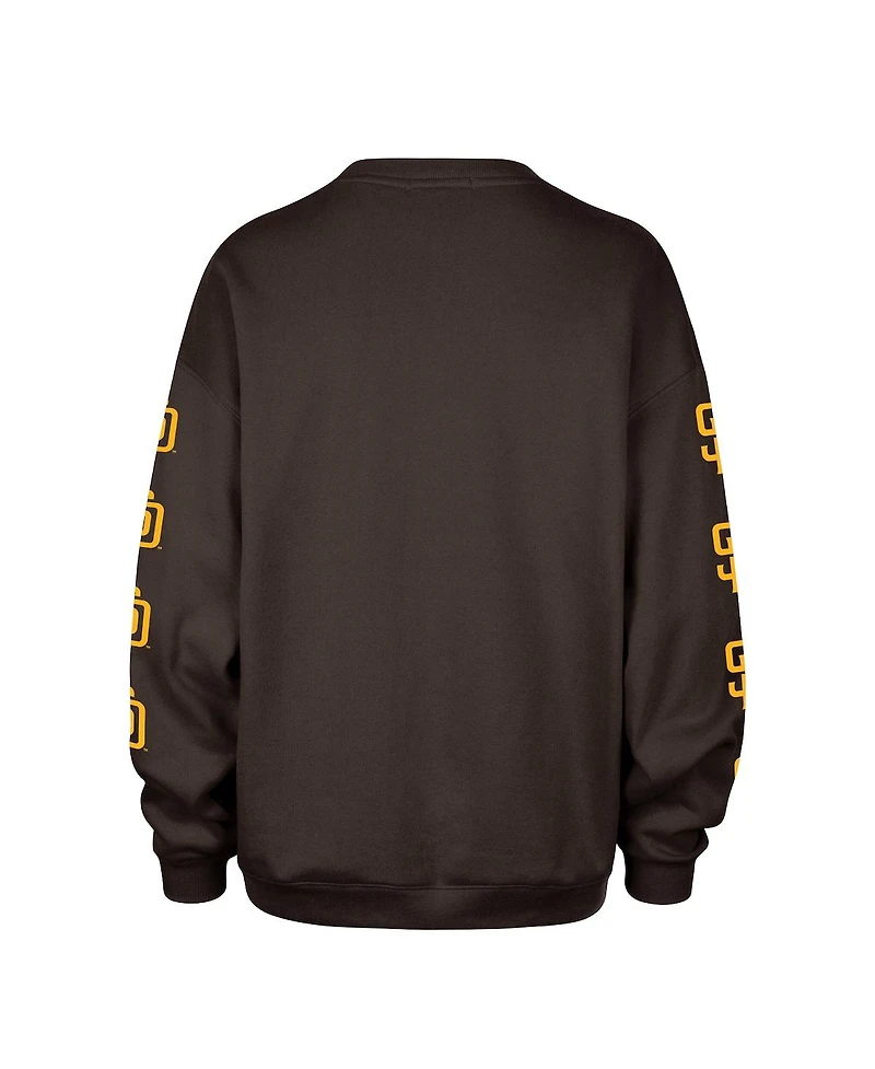 '47 Brand Women's Brown San Diego Padres Trendy Team Go Big Oversized Sweatshirt
