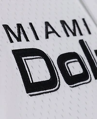 Mitchell & Ness Men's White Miami Dolphins Monochrome Mesh Full-Button Baseball Jersey