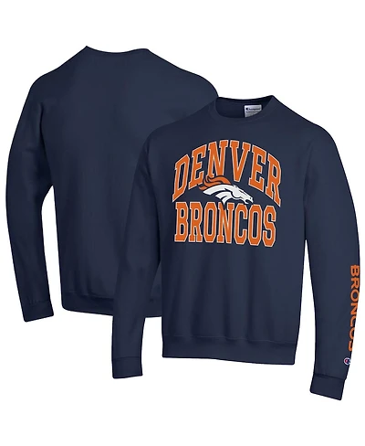 Champion Men's Navy Denver Broncos Powerblend Fleece Sweatshirt