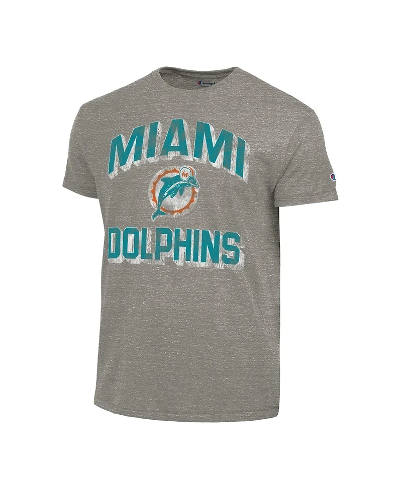 Champion Men's Charcoal Miami Dolphins Ultimate Tri-Blend T-Shirt
