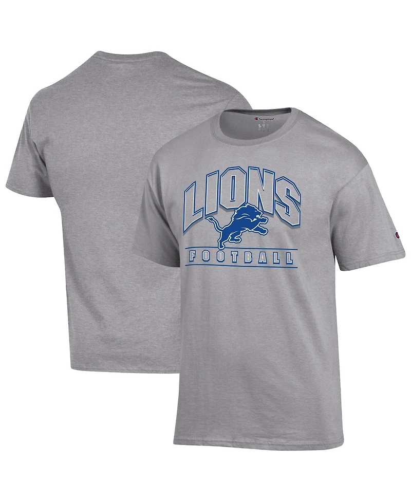 Champion Men's Heather Gray Detroit Lions Football T-Shirt