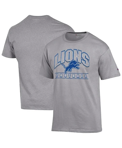 Champion Men's Heather Gray Detroit Lions Football T-Shirt