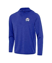 Antigua Men's Heather Royal Los Angeles Dodgers Back-to-Back World Series s Tidy Quarter-Zip Hoodie