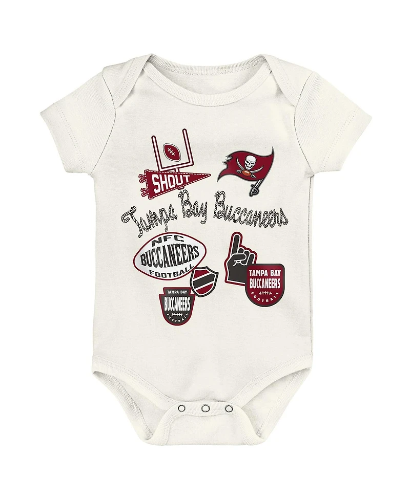 Outerstuff Boys and Girls 3 Piece Tampa Bay Buccaneers Littlest Player Bodysuit Set
