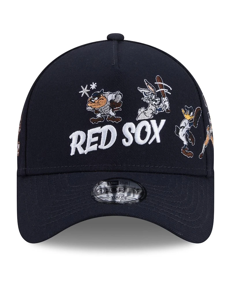 New Era Big Boys and Girls Navy Boston Red Sox Looney Tunes A-Frame 9FORTY Adjustable Hat