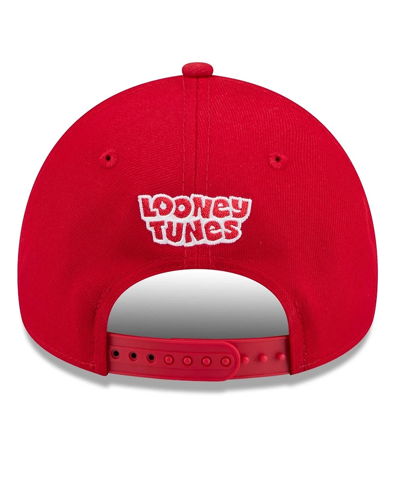 New Era Big Boys and Girls Red Cincinnati Reds Looney Tunes A-Frame 9FORTY Adjustable Hat