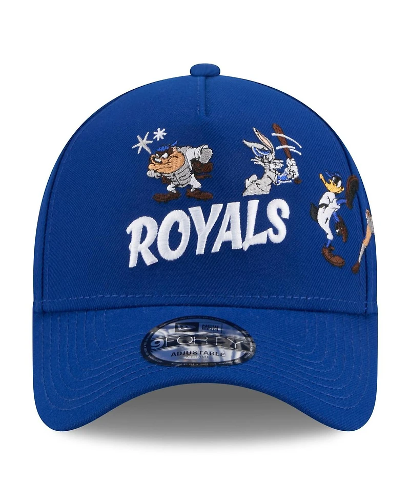 New Era Big Boys and Girls Royal Kansas City Royals Looney Tunes A-Frame 9FORTY Adjustable Hat