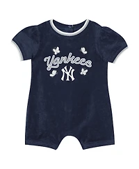 Outerstuff Baby Girls Navy New York Yankees Wind-Up Coverall Shorts