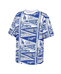 Outerstuff Big Boys and Girls Blue Los Angeles Dodgers All-Over Pennant T-Shirt
