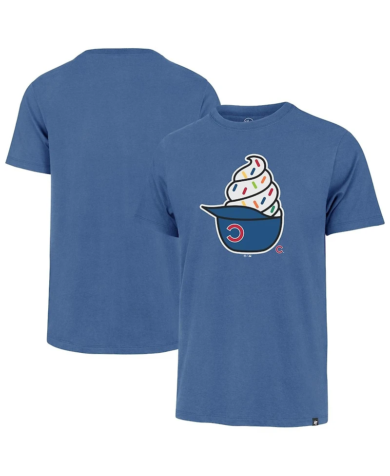 '47 Brand Men's Royal Chicago Cubs Ice Cream Helmet Franklin T-Shirt