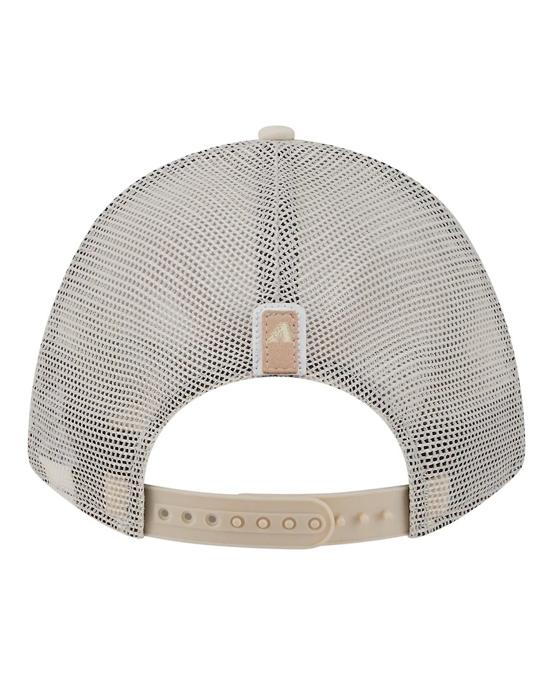 New Era Women's Light Beige Arizona Diamondbacks Tonal Patch 9FORTY M-Crown A-Frame Trucker Adjustable Hat