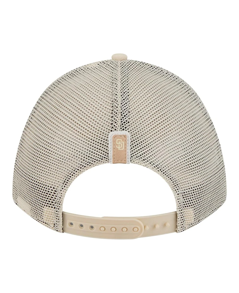 New Era Women's Light Beige San Diego Padres Tonal Patch 9FORTY M-Crown A-Frame Trucker Adjustable Hat