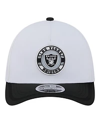 New Era Men's White/Black Las Vegas Raiders Patch 39THIRTY A-Frame M-Crown Perforated Flex Hat