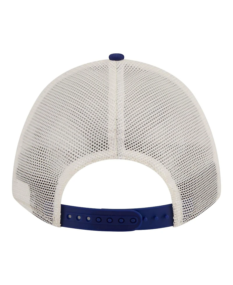 New Era Women's Light Beige/Royal Los Angeles Dodgers Retro 9FORTY M-Crown A-Frame Trucker Adjustable Hat