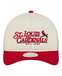 New Era Women's Light Beige/Red St. Louis Cardinals Retro 9FORTY M-Crown A-Frame Trucker Adjustable Hat