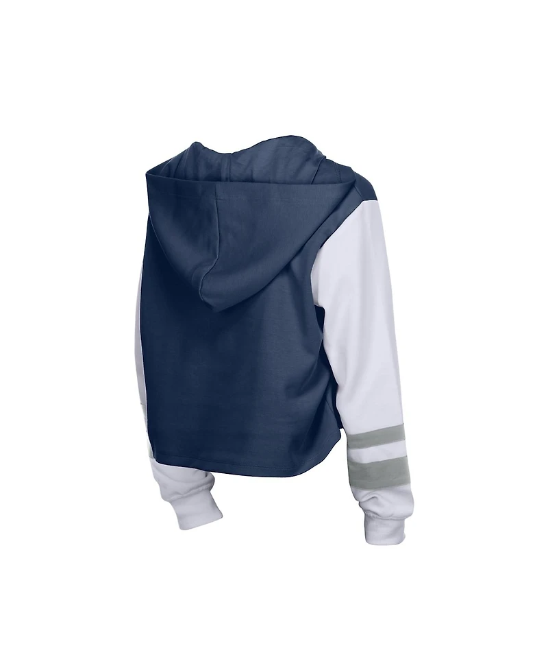 New Era Women's Navy York Yankees Boxy Lace-Up Hoodie