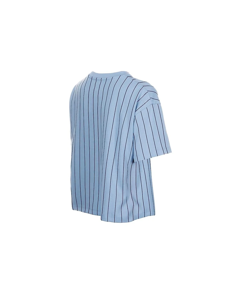 New Era Women's Light Blue Washington Nationals City Connect Throwback Meshback Pinstripe Boxy T-Shirt