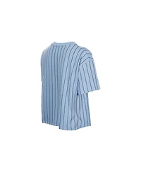 New Era Women's Light Blue Washington Nationals City Connect Throwback Meshback Pinstripe Boxy T-Shirt