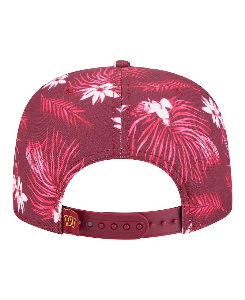 New Era Men's Burgundy Washington Commanders Palm Print A-Frame 9FIFTY Snapback Hat