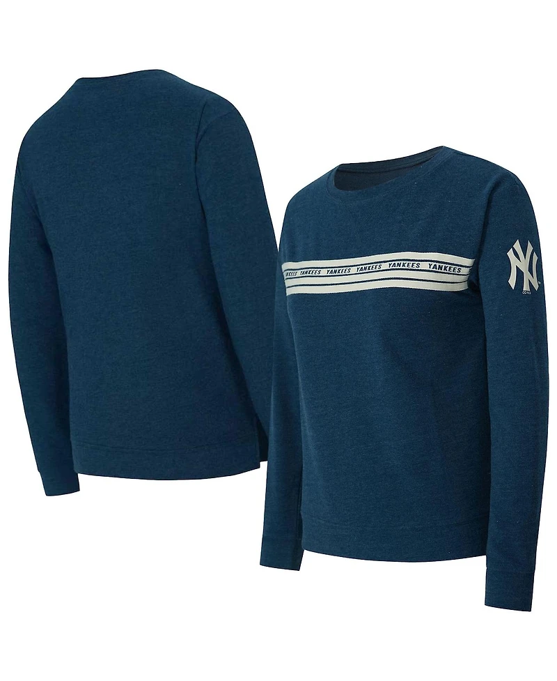 Concepts Sport Women's Navy New York Yankees Birch French Terry Long Sleeve T-Shirt