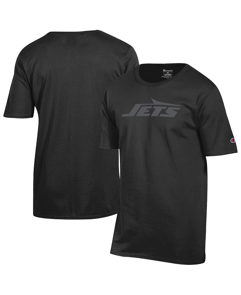 Champion Men's Black New York Jets Tonal Logo T-Shirt