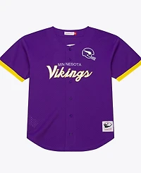 Mitchell & Ness Men's Purple Minnesota Vikings Head Coach Mesh Full-Button Fashion Jersey