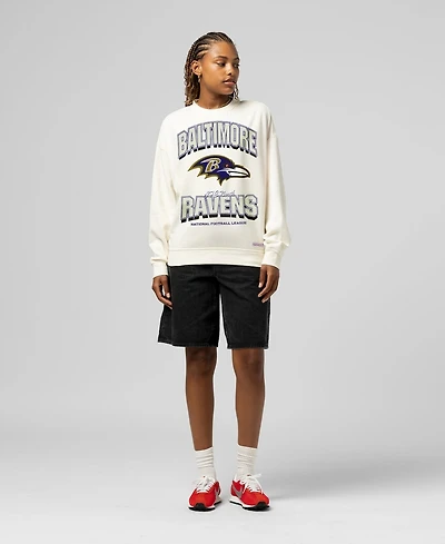 Mitchell & Ness Women's Cream Baltimore Ravens Tonal Arch Sweatshirt